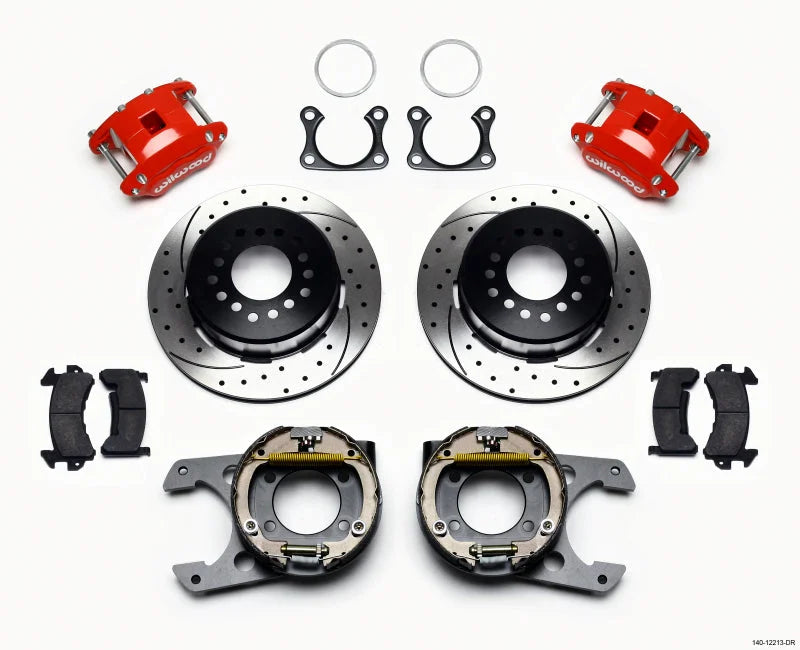 Wilwood D154 P/S P-B Kit Drilled-Red Big Ford 2.36in Offset