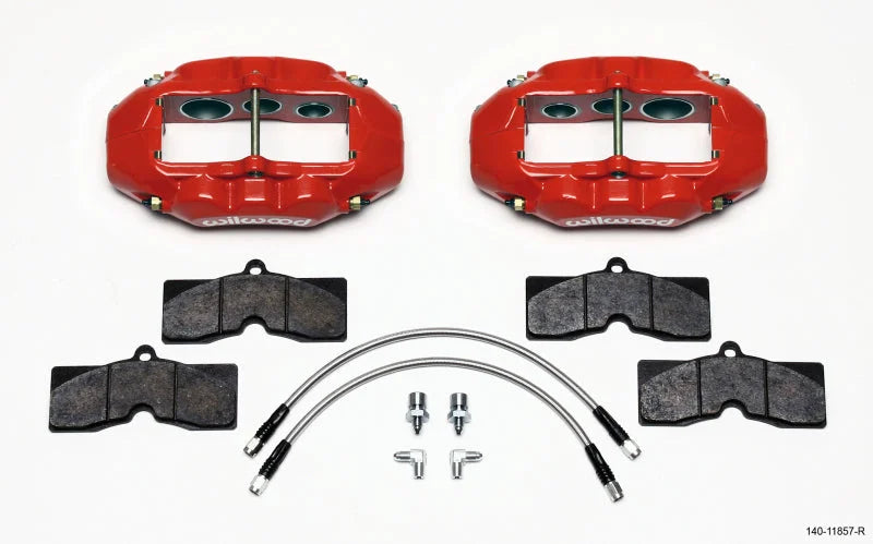 Wilwood D8-6 Front Caliper Kit Red C2 / C3 fits 1970 Chevrolet Corvette / 1975-1982 Chevrolet Corvette