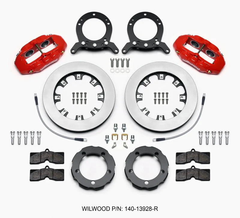 Wilwood D8 Front Hat Kit 12.19in Rotor Red Dana 44 w/Lines fits 1976-1977 Ford Bronco Custom / Ford Bronco