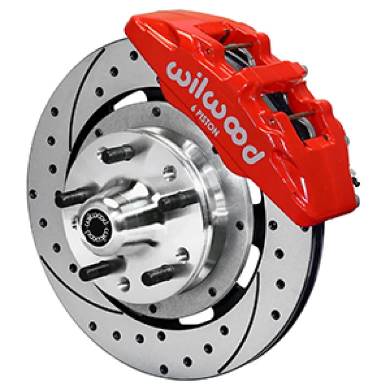 Wilwood Dynapro 12.19x0.81 Drilled & Slotted Six Piston Front BBK - Red fits 1993-1997 Mopar A/b/e/f/j Body