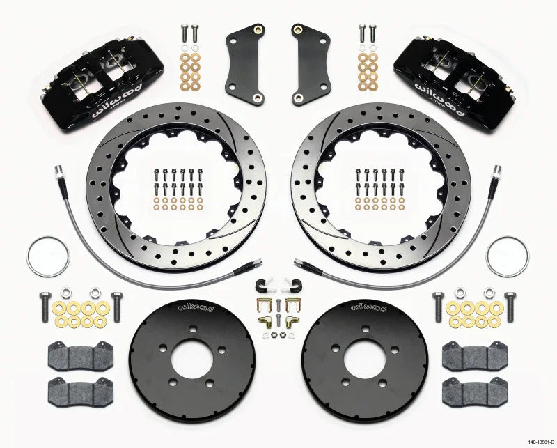 Wilwood Dynapro 6 Front Hat Kit 12.88in Drilled w/ Lines fits 2004-2013 Mazda 3 i / 2007-2013 Mazda 3 Mazdaspeed / 2005 Ma...