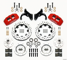 Load image into Gallery viewer, Wilwood Dynapro 6 Front Hub Kit 12.19in Drilled Red 69-70 Impala Drum/Disc 69-82 Vette