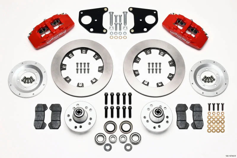 Wilwood Dynapro 6 Front Hub Kit 12.19in Red CDP B & E Body-Drum fits 1970-1972 Dodge Challenger / 1970-1971 Dodge Challeng...