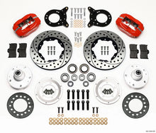 Load image into Gallery viewer, Wilwood Dynapro Dust-Boot Front Kit 11.00in Drilled Red Disc &amp; Drum Spindle fits 1970 Ford Maverick / 1965-1969 Ford Musta...