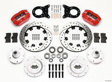 Load image into Gallery viewer, Wilwood Dynapro Dust-Boot Front Kit 12.19in Drill Red Disc &amp; Drum Spindle fits 1970 Ford Maverick / 1965-1969 Ford Mustang...