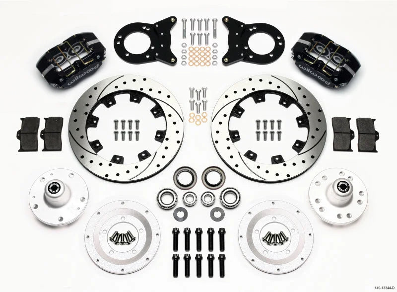 Wilwood Dynapro Dust-Boot Front Kit 12.19in Drilled Disc & Drum Spindle fits 1970 Ford Maverick / 1965-1969 Ford Mustang /...