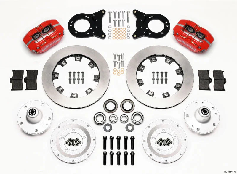Wilwood Dynapro Dust-Boot Front Kit 12.19in Red Disc & Drum Spindle fits 1970 Ford Maverick / 1965-1969 Ford Mustang / 196...