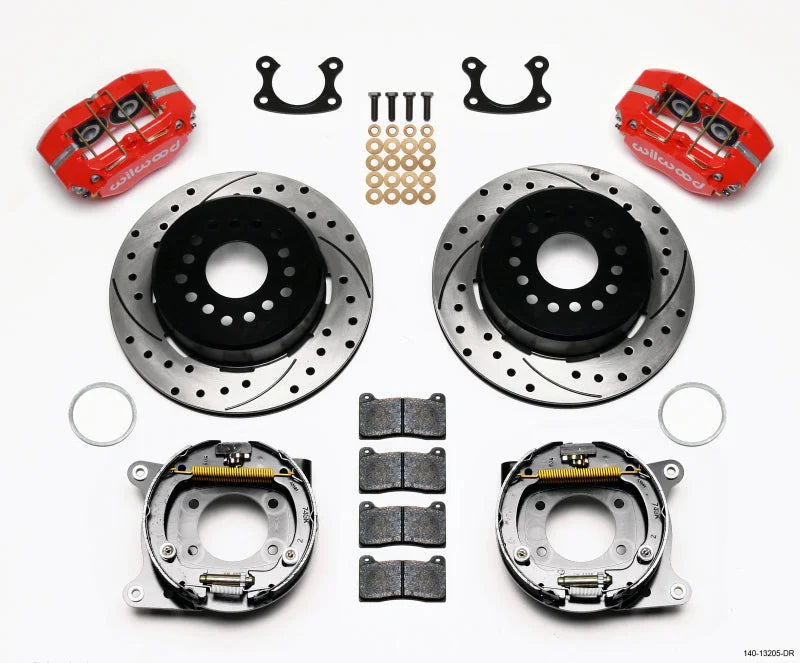 Wilwood Dynapro Dust-Boot P/S Park Brake Kit Drilled Red Small 2.66in Offset fits Ford