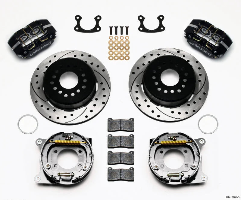 Wilwood Dynapro Dust-Boot P/S Park Brake Kit Drilled Small 2.66in Offset fits Ford