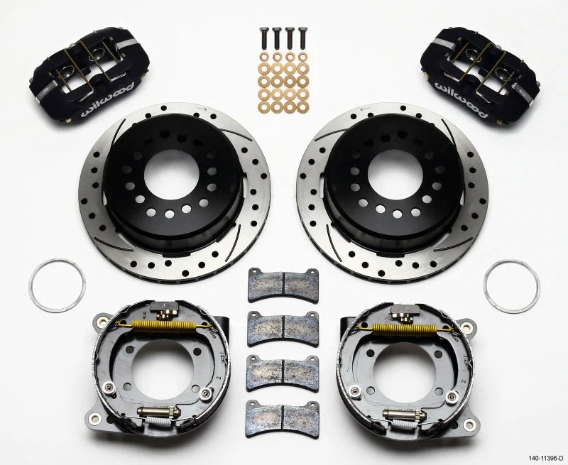 Wilwood Dynapro Low-Profile 11.00in P-Brake Kit Drilled 8.8 w/2.50in Offset-5 Lug fits Ford
