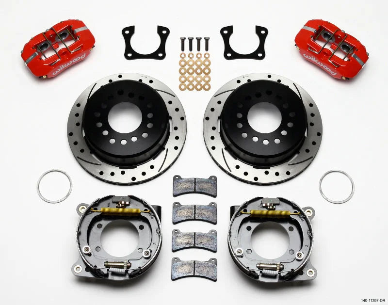 Wilwood Dynapro Low-Profile 11.00in P-Brake Kit Drill-Red Ends 2.81in Offset fits 1958-1964 Oldsmobile / Pontiac
