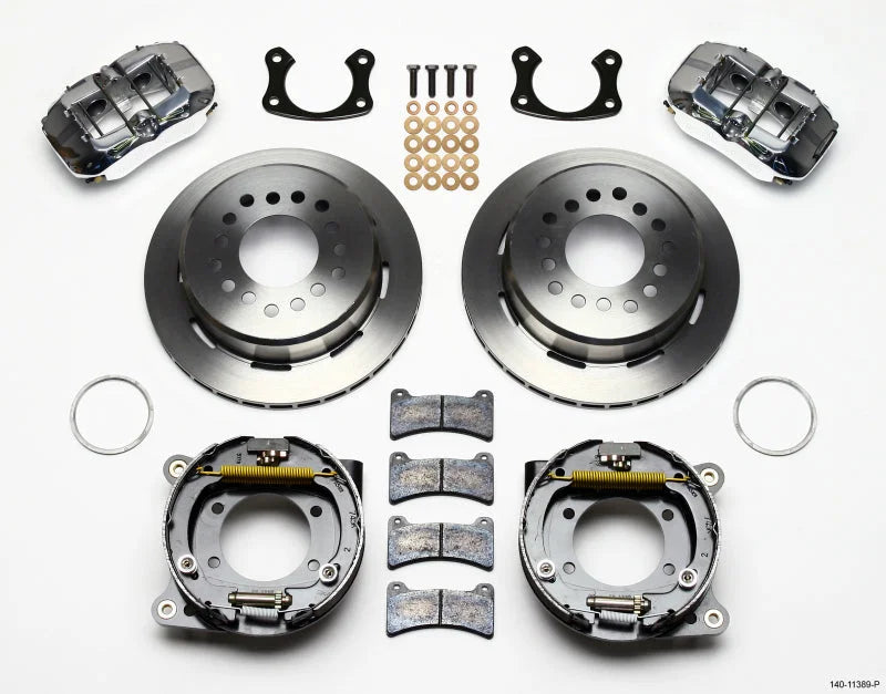 Wilwood Dynapro Low-Profile 11.00in P-Brake Kit-Polish New Big 2.50in Offset fits Ford