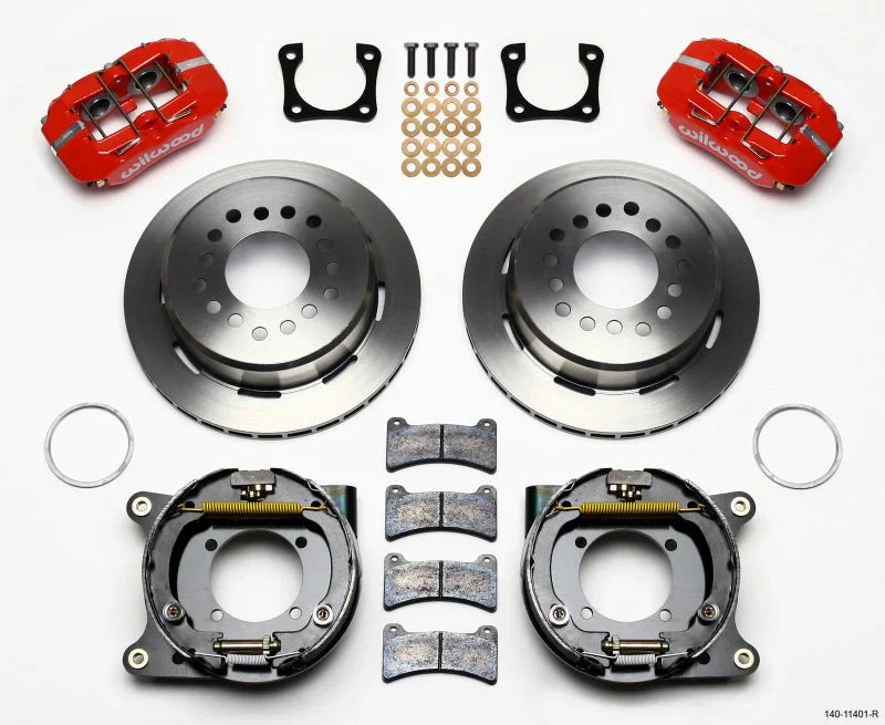 Wilwood Dynapro Low-Profile 11.00in P-Brake Kit - Red Spcl 2.81in Offset fits Chevy 12 Bolt