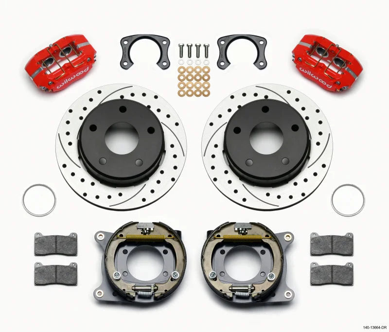 Wilwood Dynapro Lug Mount P/S Park Brake Kit Drilled Red Big New 2.38in Off 5 x 5.50 fits Ford Bronco