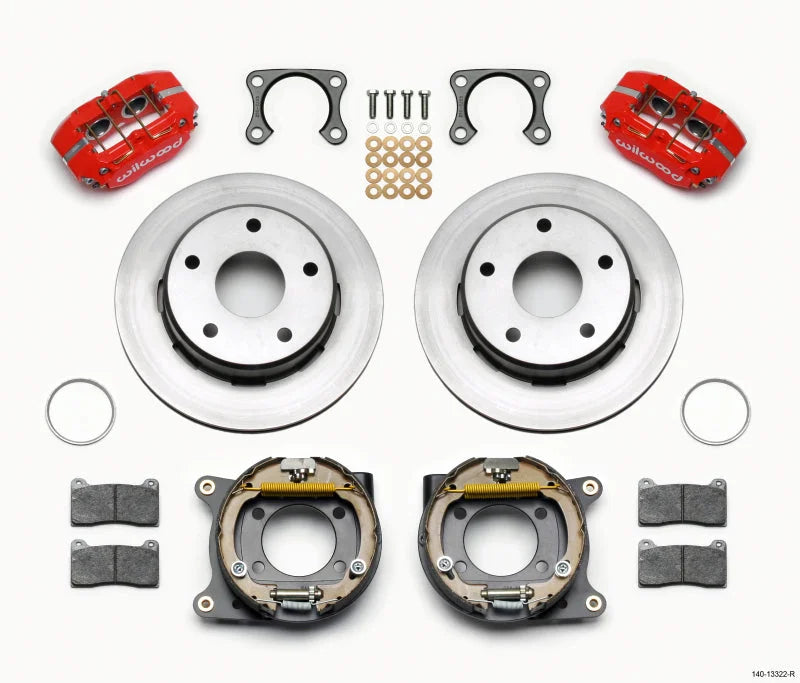 Wilwood Dynapro Lug Mount P/S Park Brake Kit Red Big 2.36in Off 5 x 5.50 fits Ford Bronco