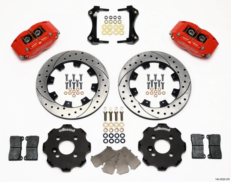 Wilwood Dynapro Radial Front Kit 12.19in Drilled Red Mini Cooper - Side View