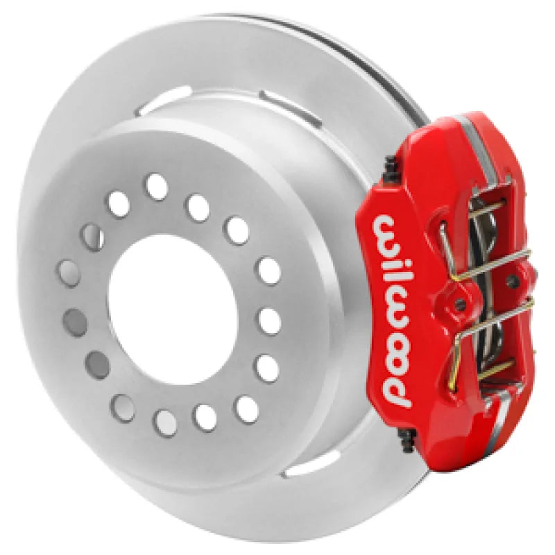 Wilwood Dynapro Rear Parking Brake Kit Undrilled Rotors (Red) fits 1964-1971 Buick / Olds / Pontiac