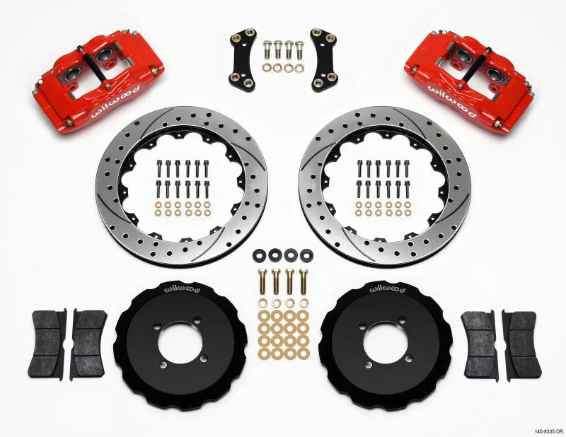 Wilwood FSLI4 Front Hat Kit 13.00in Drilled Red 2003-05 Scion xA xB