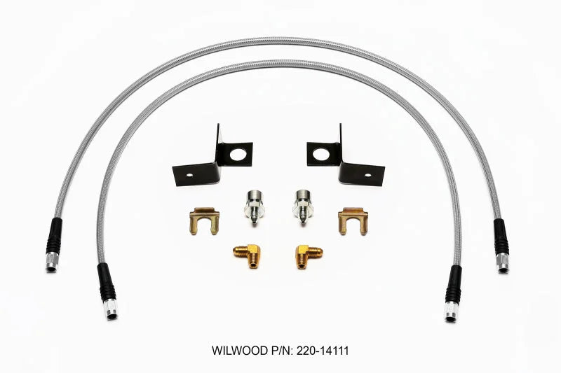 Wilwood Flexline Kit 30 inch -3 3/8-24 IF 1/8 NPT 90 Degree - Side View