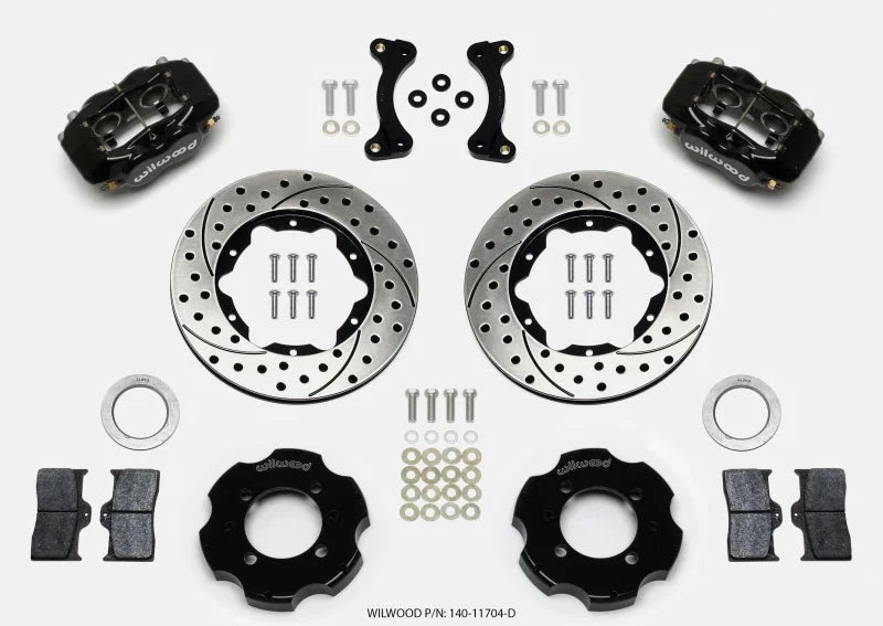 Wilwood Forged Dynalite Front Hat Kit 11.00in Drilled fits 2001-2005 Mazda Miata