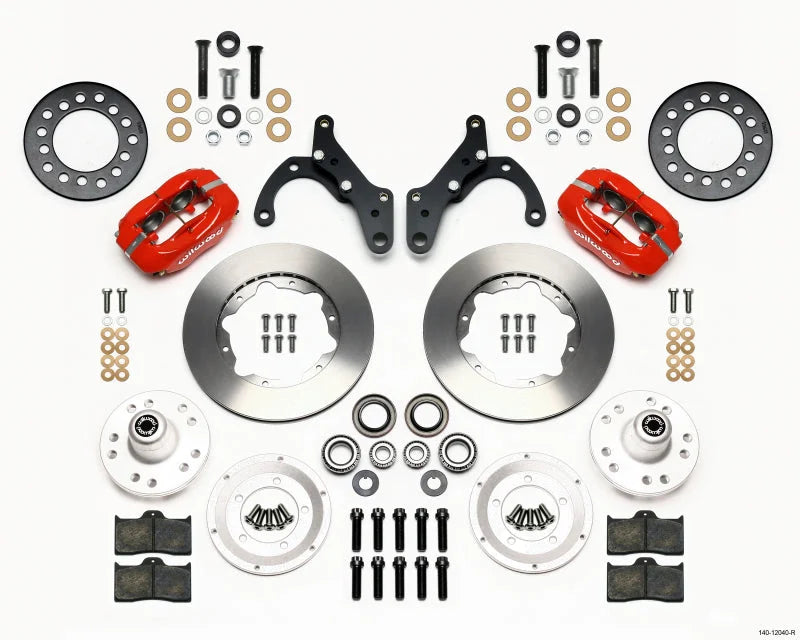 Wilwood Forged Dynalite Front Kit 11.00in Red 69-70 Impala Drum/Disc 69-82 Vette