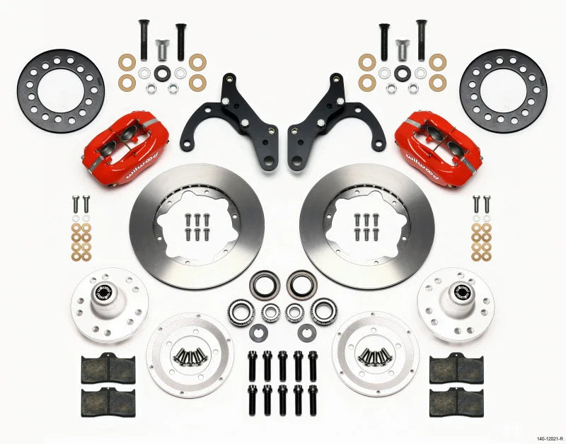 Wilwood Forged Dynalite Front Kit 11.00in Red -Drum Spindle fits 1965-1968 Chevrolet Bel Air / 1967-1968 Chevrolet Caprice...