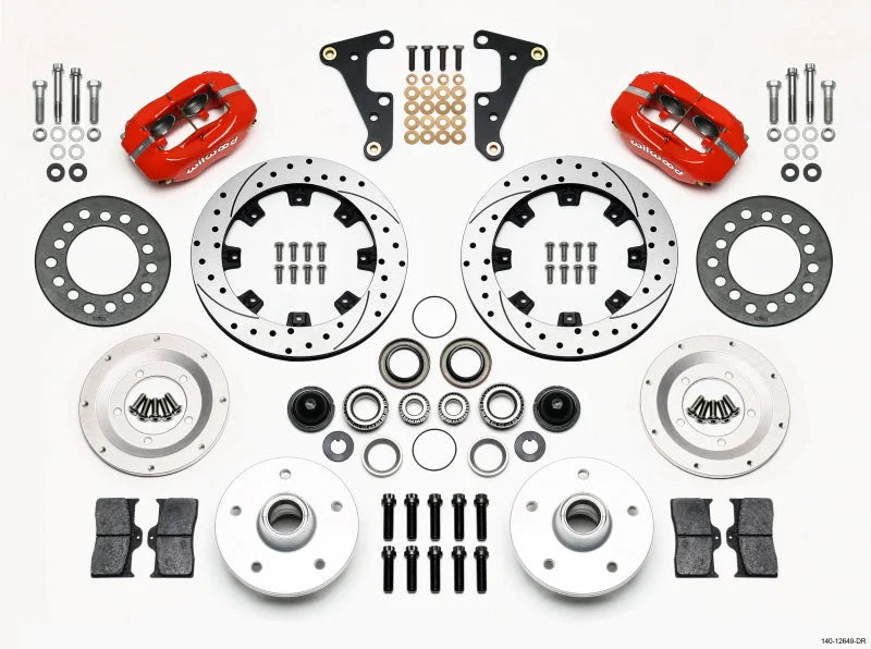 Wilwood Forged Dynalite Front Kit 11.75in Drilled Red fits 1941-1955 Cadillac