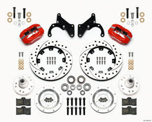 Load image into Gallery viewer, Wilwood Forged Dynalite Front Kit 12.19in Drilled Red 65-68 Chevy Impala -Drum Spindle