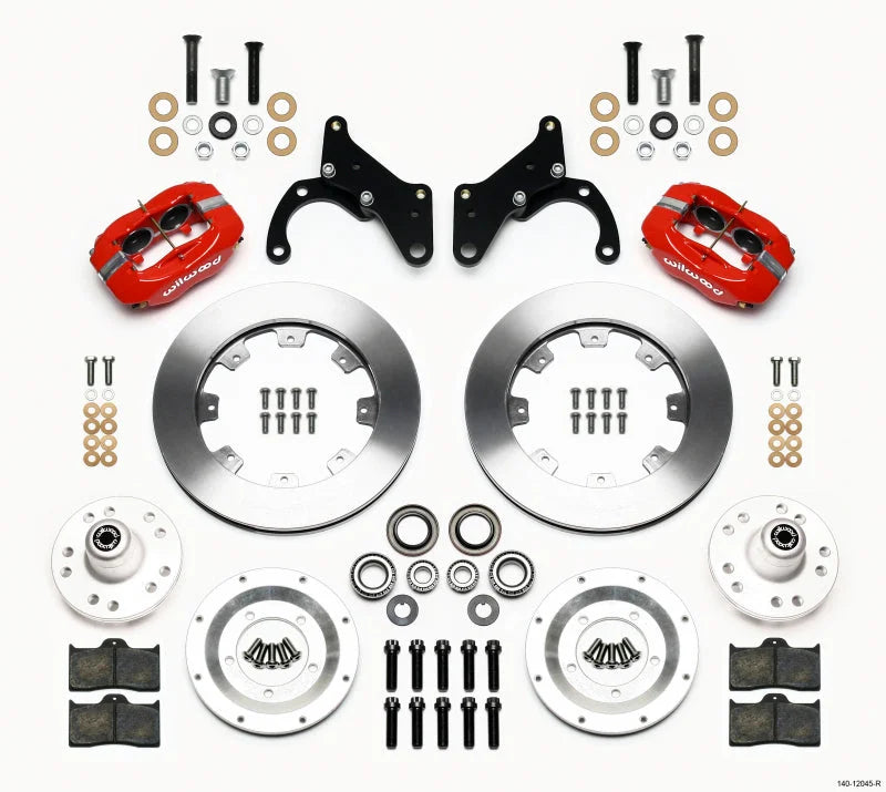 Wilwood Forged Dynalite Front Kit 12.19in Red 69-70 Impala Drum/Disc 69-82 Vette