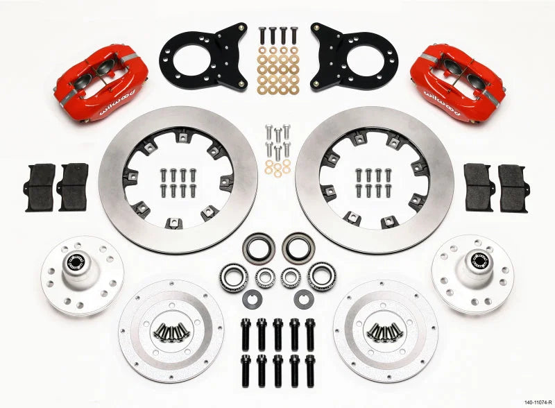 Wilwood Forged Dynalite Front Kit 12.19in Red Disc & Drum Spindle fits 1970-1974 Ford Maverick / 1970-1973 Ford Mustang / ...