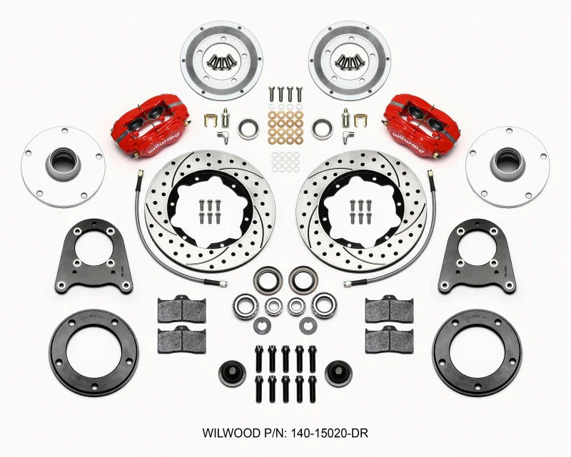 Wilwood Forged Dynalite-M Front Kit 10.75in Drilled Red fits 1950-1955 Mg Td / Tf