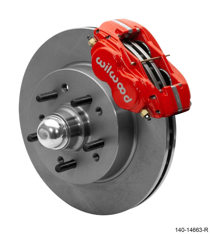 Wilwood Forged Dynalite-M Front Kit 11.5in Red 1 PC Rotor&Hub fits 1958-1964 Impala / 1963-1964 Corvette