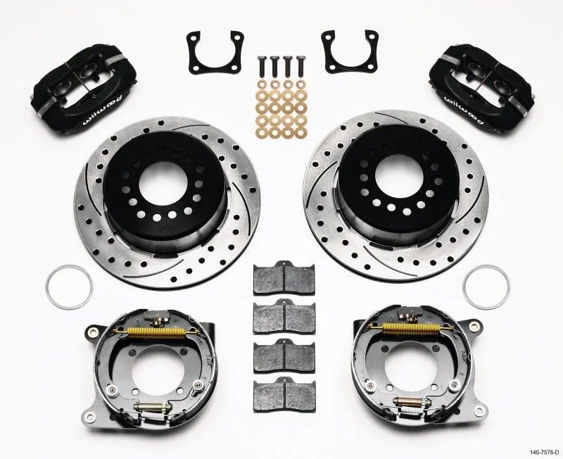 Wilwood Forged Dynalite P/S Park Brake Kit Drilled 12 Bolt-Spec 3.15in Bearing fits Chevrolet