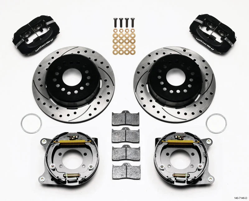 Wilwood Forged Dynalite P/S Park Brake Kit Drilled 8.8 w/2.5in Offset-5 Lug fits Ford