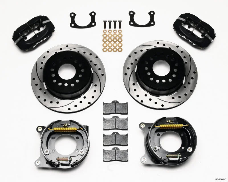 Wilwood Forged Dynalite P/S Park Brake Kit Drilled New Big 2.50in offset Staggered Shock fits Ford