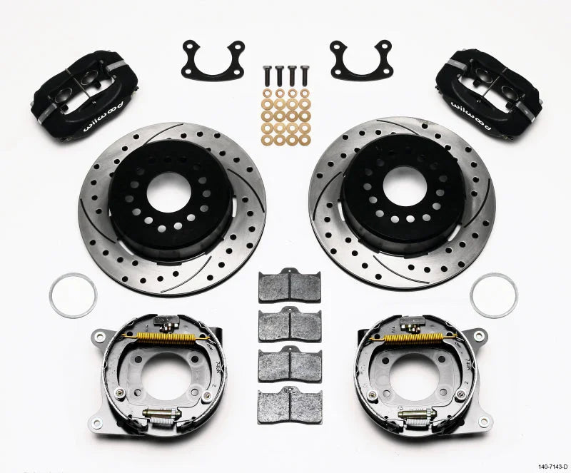 Wilwood Forged Dynalite P/S Park Brake Kit Drilled Small 2.66in Offset fits Ford