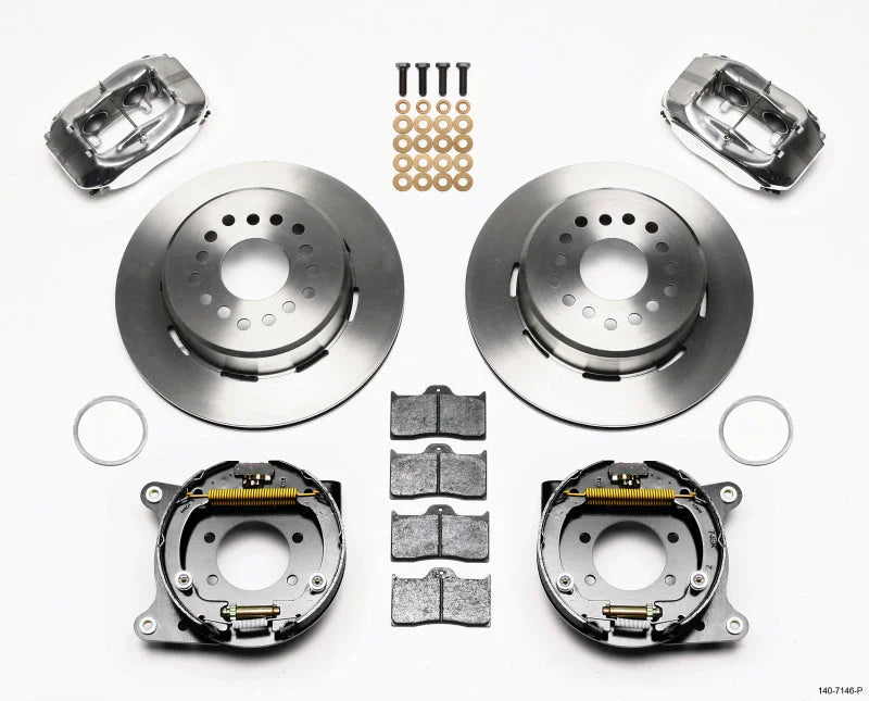 Wilwood Forged Dynalite P/S Park Brake Kit Polished 8.8 w/2.5in Offset-5 Lug fits Ford