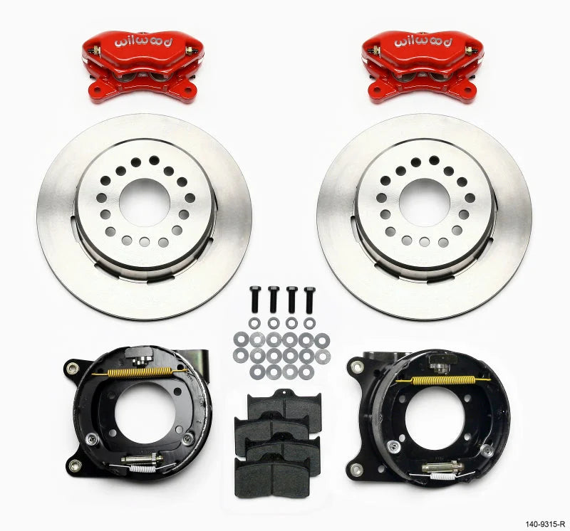 Wilwood Forged Dynalite P/S Park Brake Kit Red 12 Bolt 2.75in offset Staggered Shock - Main Product View