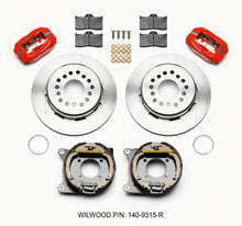Load image into Gallery viewer, Wilwood Forged Dynalite P/S Park Brake Kit Red 12 Bolt 2.75in offset Staggered Shock - Side View