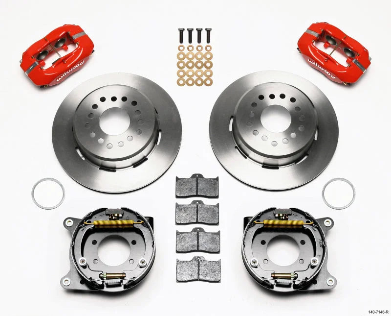 Wilwood Forged Dynalite P/S Park Brake Kit Red 8.8 w/2.5in Offset-5 Lug fits Ford