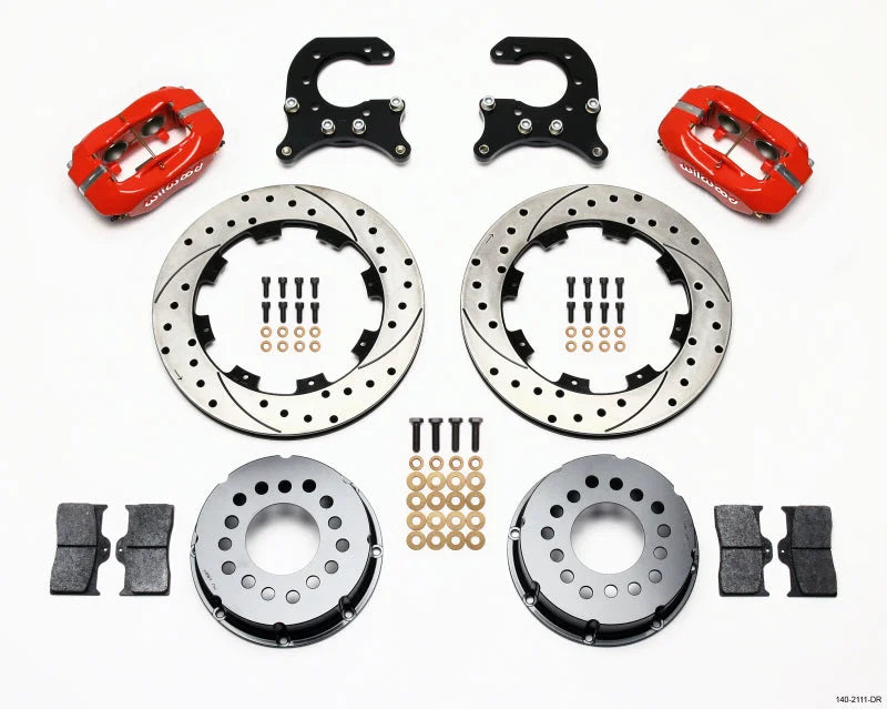 Wilwood Forged Dynalite P/S Rear Kit Drilled Red fits 1958-1964 Oldsmobile / Pontiac Ends