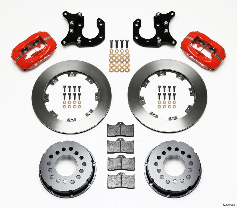 Wilwood Forged Dynalite P/S Rear Kit Red Big 2.36in Offset fits Ford