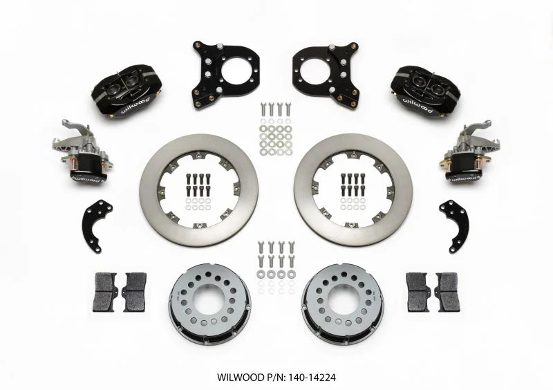 Wilwood Forged Dynalite P/S Rear Kit w/MC4 P-Brake Chev 12 Bolt w/Clip Eliminator