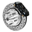 Load image into Gallery viewer, Wilwood Forged Dynalite Pro Front Kit 11.00in Rotor 5x4.00in BC SRP Drilled &amp; Slotted - Black fits 1965-1972