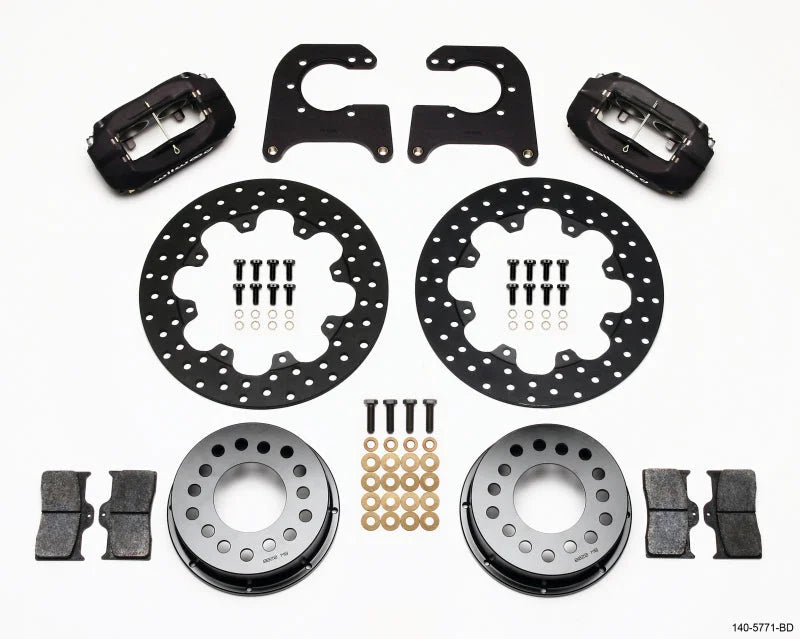 Wilwood Forged Dynalite Rear Drag Kit Drilled Rotor 12 Bolt-Spec 3.15in Bearing fits Chevrolet