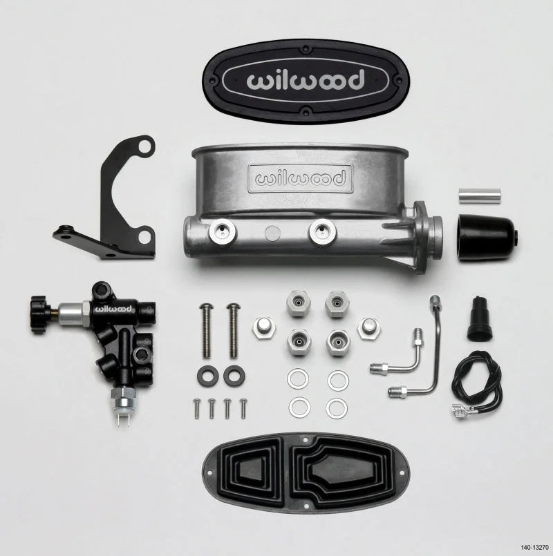 Wilwood HV Tandem M/C Kit w L/H Bracket & Prop Valve - 1 1/8in Bore - Main Product View