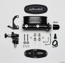 Load image into Gallery viewer, Wilwood HV Tandem M/C Kit w L/H Bracket &amp; Prop Valve - 1 1/8in Bore Black - Side View