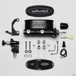Load image into Gallery viewer, Wilwood HV Tandem M/C Kit w L/H Bracket &amp; Prop Valve - 7/8in Bore Black-W/Push. - Early Mustang - Side View