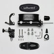 Load image into Gallery viewer, Wilwood HV Tandem M/C Kit w L/H Bracket &amp; Prop Valve - 7/8in Bore Black-W/Pushrod - Side View
