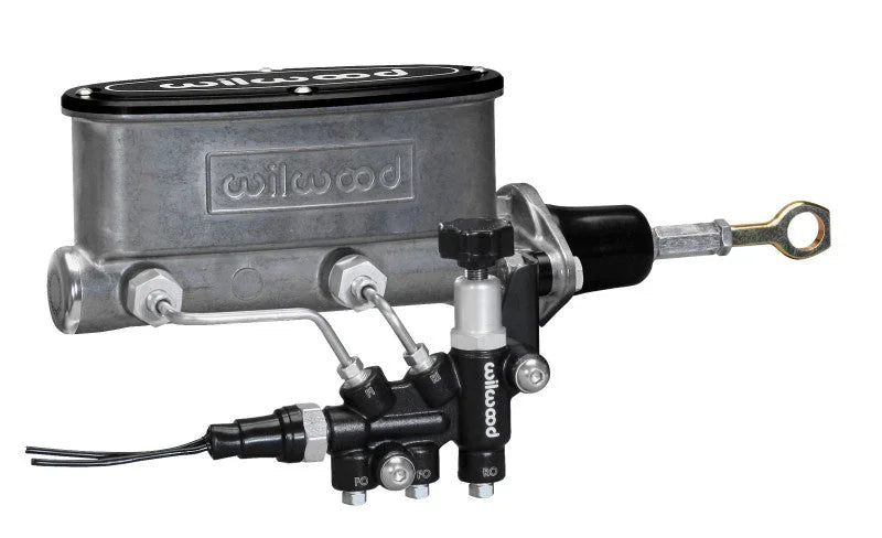 Wilwood HV Tandem M/C Kit w L/H Bracket & Prop Valve - 7/8in Bore-W/Pushrod - Early Mustang - Main Product View